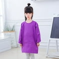 thumbnail image 2 of Kids Art Smock Long Sleeve Painting Apron For Girls With Pocket Solid Color Artist Protective Wear Craft Activity, 2 of 3