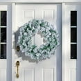 thumbnail image 6 of JeashCHAT Pine Snow Flocked Wreath, 11.8" Hanging Christmas Wreath for Front Door, Christmas Decorations for Home Outdoor Indoor Door Fireplace Window, 6 of 7