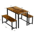 thumbnail image 3 of AWQM Dining Table Set with 2 Benches, Kitchen Table Set for 4,3 Piece Farmhouse Dining Room Table Set, Industrial Breakfast Nook Table Set for Small Space, Rustic Brown, 3 of 9