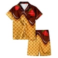 thumbnail image 1 of Ensemble de Pyjama de Noël Imprimé en Satin pour Filles Manches Courtes 2 Pcs Tenue de Noël Famille Pjs 10-11 Ans, 1 of 5