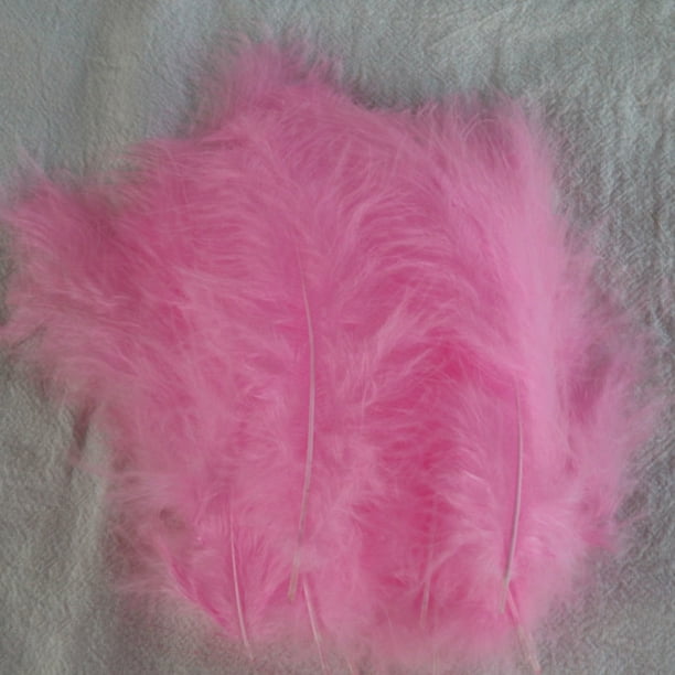 Bewildely 50 Uds. De plumas de marabú de pavo, vestido de boda esponjoso, decoración de joyería DIY, accesorios decorativos, plumas Artesanía Rosa profundo Bewildely HA002055-10