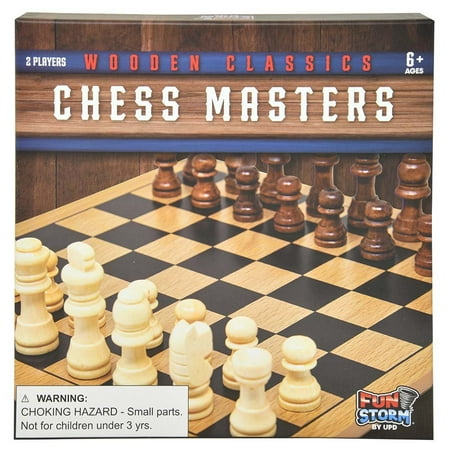 Fun Storm Solid Wood 10 Chess Set in Colored Box 6+ AGES
