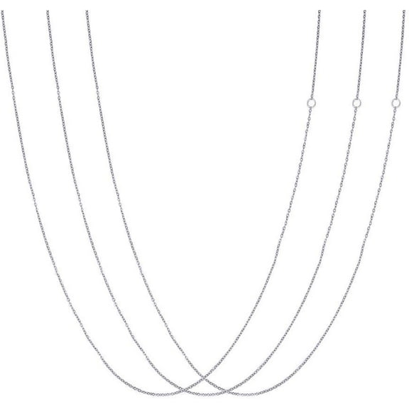 20 pc 20 Strands 18 inch Stainless Steel Cable Chain Necklaces with Lobster Clasps for Necklace Jewelry Making Platinum