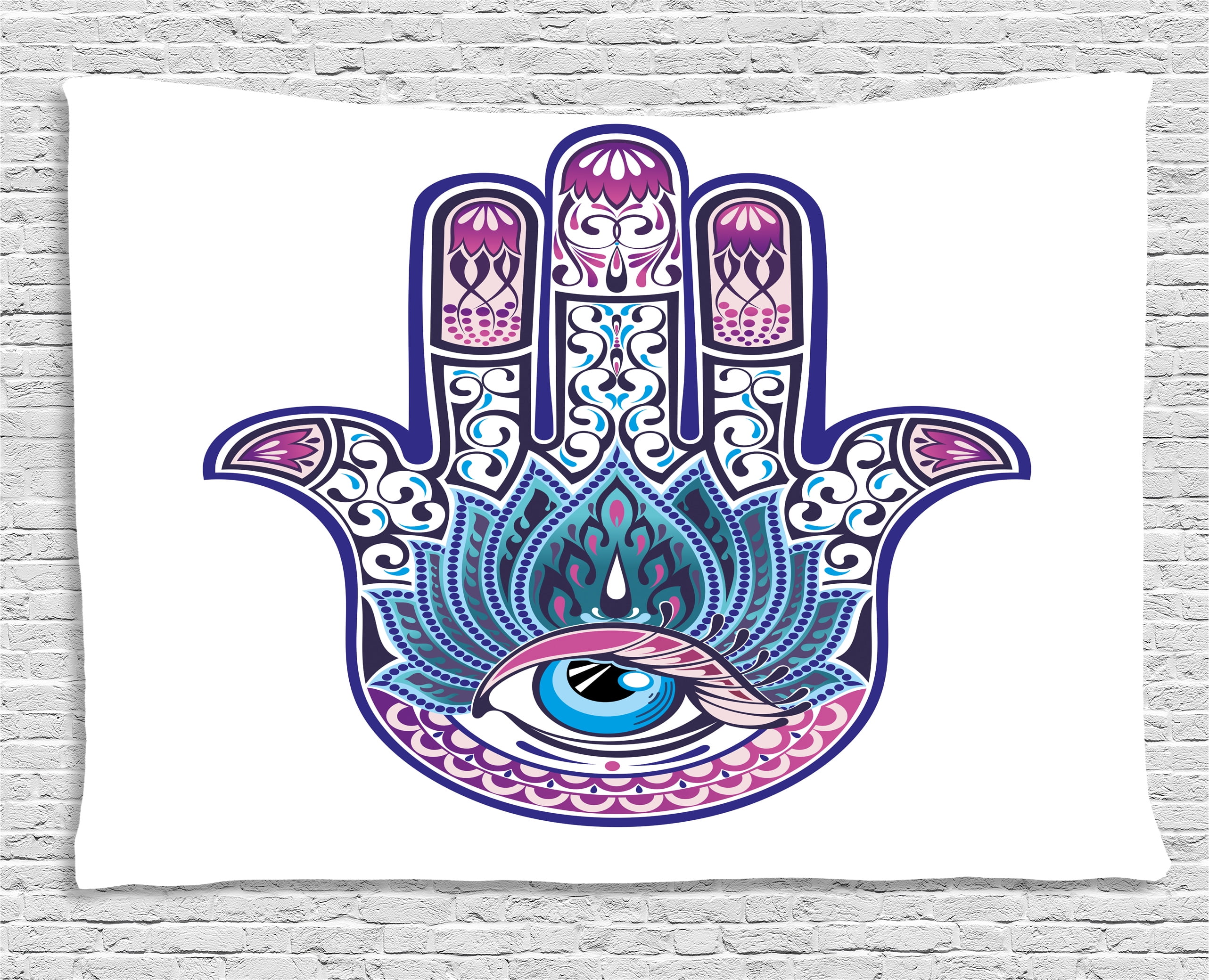 Evil Eye Tapestry, Religious Protective Talisman All Seeing Eye Lotus ...