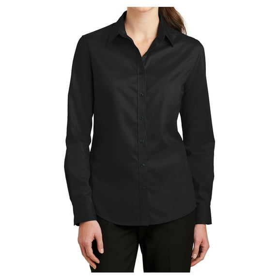 Yellow Rooster Women's Long Sleeve SuperPro Twill Shirt Black XS