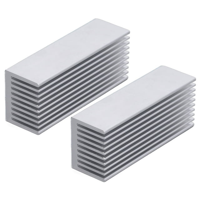 Cooling Fins, Large Contact Area Easy Installation Compact Size 2Pcs Aluminum Heatsink For Power Board For Electronic Chip With Thermal Conductive Adhesive