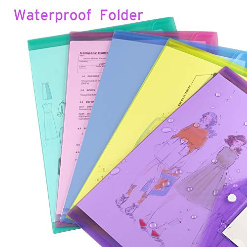 Clear Document Folders US Letter Sooez 10 Pack Plastic Envelopes Poly Envelopes 