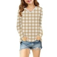 thumbnail image 6 of Ashirexll Long Sleeve Shirts Winter Tops for Girls 2-14 Years Plaid Fashion Casual V-Neck Long Sleeve Top for Spring and Fall, 6 of 7