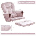 thumbnail image 3 of 5PCS Glider Rocker Replacement Cushions Thick Soft Glider Cushions Replacement Set with Ottoman Cushion and Storage Pockets, Light Pink, 3 of 7