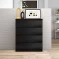 thumbnail image 4 of 4 Drawer Dresser for Bedroom,31.5"W Modern Chest of Drawers with Hidden Handle,Wooden Closet Chests Organizer for Bedroom, Living Room,Black, 4 of 8