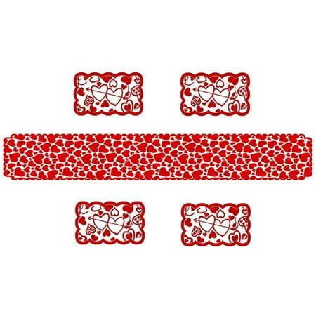 

Decor Valentine s Day Table Flag Decoration Red Knitted Love Table Flag