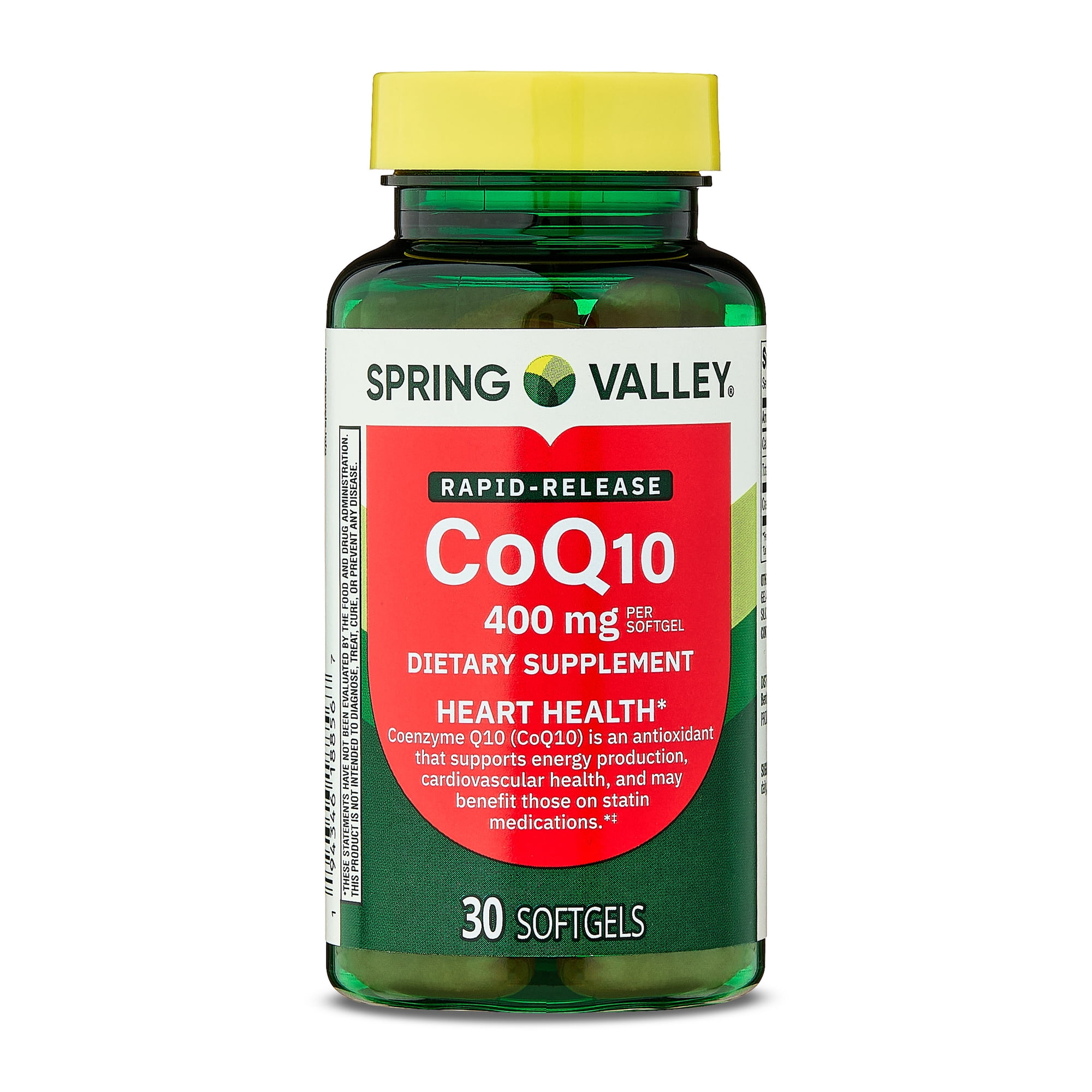 Spring Valley Rapid-Release CoQ10 Dietary Supplement, 400mg, 30 Softgels