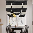 thumbnail image 3 of Black White Striped Tie Up Curtains 45 Inches Long, Kitchen Window Curtains Over Sink, Farmhouse Vintage Shabby Chic Wood Grain Small Window Curtains Balloon Curtains Valances for Bedroom 34"x45", 3 of 8