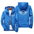 thumbnail image 3 of Chaqueta Bomber con capucha y cremallera para hombre, último estampado de patrón Mini Cooper, cortavientos informal Xipper, coche de moda, primavera y otoño, 3 of 5