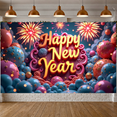 thumbnail image 4 of Festive Design Happy New Year Banner Decorative Accents Celebration Background for Holiday Party Celebration Indoor Decoration New Year Event, 4 of 9