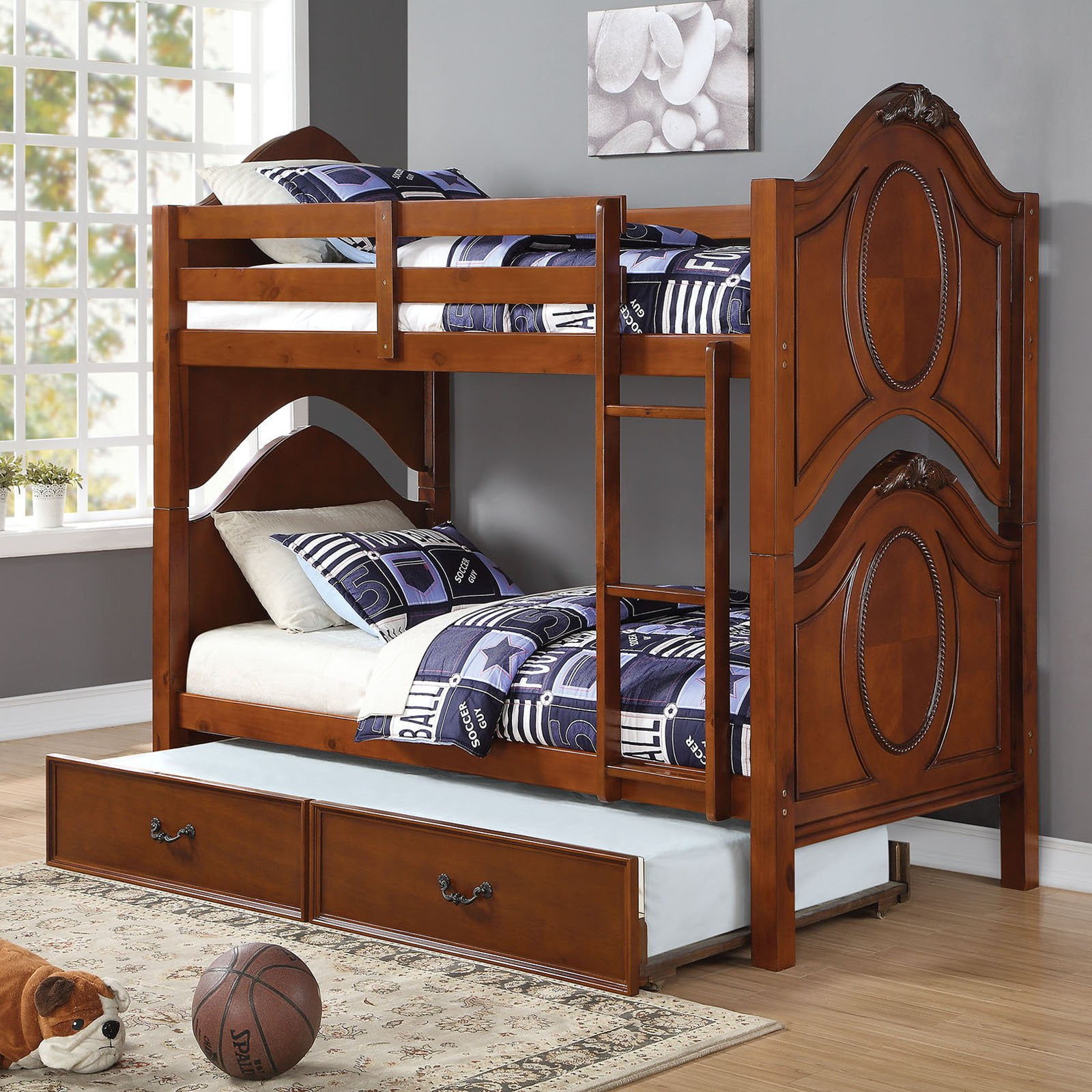 Acme Furniture Classique Twin Over Twin Bunk Bed with Optional Trundle