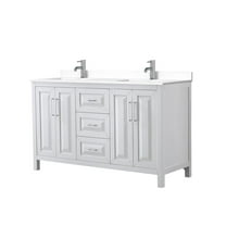 Wyndham Collection Wcv252560d-Vca-Mxx Daria 60" Free Standing Double Basin Vanity Set -