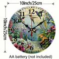 thumbnail image 3 of Chilfamy Hummingbirds Flowers Theme 10-Inch Wooden Wall Clock for Home Decor, Perfect for Living Rooms, Kitchens, Dorms, Practical Everyday Gifts 10x10in, 3 of 8