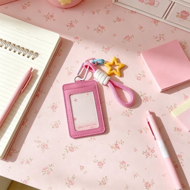 Card Holders With Star Glamour ID Badge Holders Cute 3 Inch Photo Card Case For Students