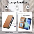 thumbnail image 3 of Wallet Case for iPhone Air, PU Leather Flip Cover with Elastic Wristband, Kickstand Shockproof Card & Cash Slots, Magnetic Closure Drop Protective Rugged Phone Cover, Brown, 3 of 15