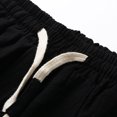 thumbnail image 7 of MRULIC mens shorts Men Summer Solid Color Short Patchwork Sports Short Tether Pocket Short Cotton And Linen Loose Short Men Casual Shorts Black + 4XL, 7 of 7