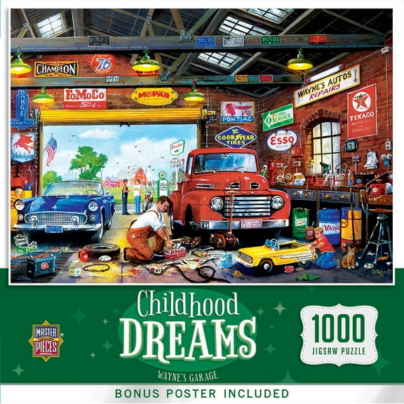 MasterPieces 1000 Piece Jigsaw Puzzle - Wayne's Garage - Childhood Dreams Collection