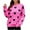 Hot Pink, variant on IROINNID Womens Sweater Round Neckline Pullover Sweater Graphic Prints Leisure Mid-Length Long Sleeve Love Tops Blouse Knitted Sweater