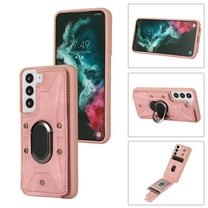 K-Lion Flip Back Leather Wallet Case for Samsung Galaxy S23 Plus with Card Slots Holders Ring Stand Magnetic Buckle Kickstand Function Shockproof Purse Case for Samsung S23 , Pink