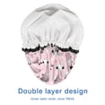 thumbnail image 4 of Shower Caps,Pink Christmas Tree Pattern Waterproof Shower Cap for Women 4 Pieces,Double Reusable Hair Cover for Shower PEVA Elastic Stretch Hem, 4 of 7