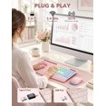 thumbnail image 2 of Wireless Keyboard and Mouse Combo, Rechargeable 4000mAh, RGB Backlit, Full Size Keyboard with Wrist Rest & Phone Holder, Quiet 2.4GHz Wireless, USB-A/C for Windows – Pink, 2 of 9