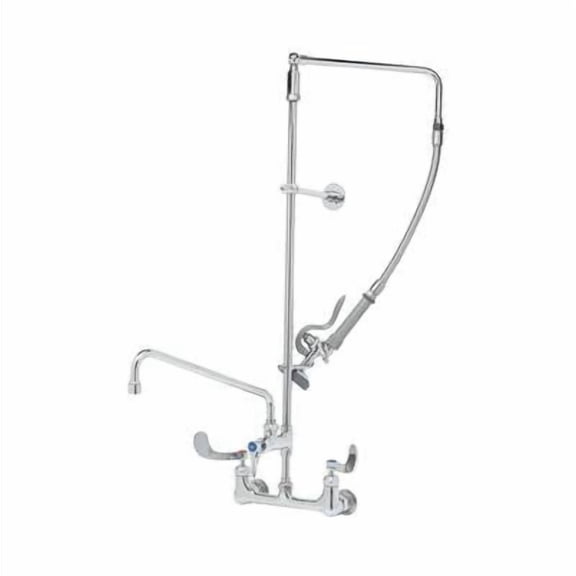 T&S Brass - Pre-Rinse, Overhead Swivel Arm, Add-On Faucet w/12'' Swing Nozzle, Ceramic Cartridges