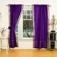 thumbnail image 3 of Lined Rod Pocket Sari Curtains 60" W x 120" L matching tieback Handcrafted Purple Indian Drapes with Lining Offering Privacy and Insulation Perfect for Living/Bedroom/Dining Room Sold in Pair, 3 of 5