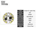 thumbnail image 1 of 1Pc Round AC220V 15W 12W 9W 7W 6W 5W 3W Smart IC Driver Light Plate Bulb Lamp Bean 2835 SMD LED Chip WHITE 5W, 1 of 1