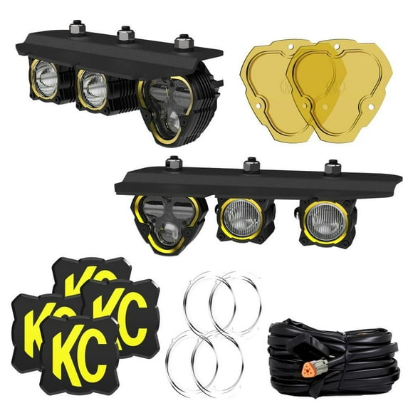 KC Hilites Driving/Fog Light 97168 Driving/Fog Light; Flex Era; 3 Dual Mode LED Bulb; 90 Watt AMP Draw 7.6 AMP; Combo Beam; 7364 Raw Lumens Per Light; Clear Lens; White Bulb; Black Aluminum Housing