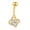 Gold, variant on Stainless steel belly button ring, geometric zircon belly button stud, belly button buckle