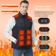 thumbnail image 4 of Unisex Zip-Up Heated Vest for Women Men Quilted Warm Electric Sleeveless Coat 28 Areas Heating Dual-Control Jackets XL, Black, 4 of 7