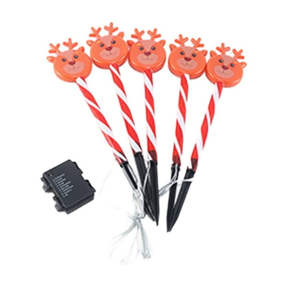 Uutvmp 5 Pcs Solar Light, Christmas Santa Claus Snowman Candy Ground Plug Lights, Outdoor Patio Decoration Christmas Solar Colourful Lights String, Solar Lamp Waterproof Lamp Courtyard Lamp Decorative