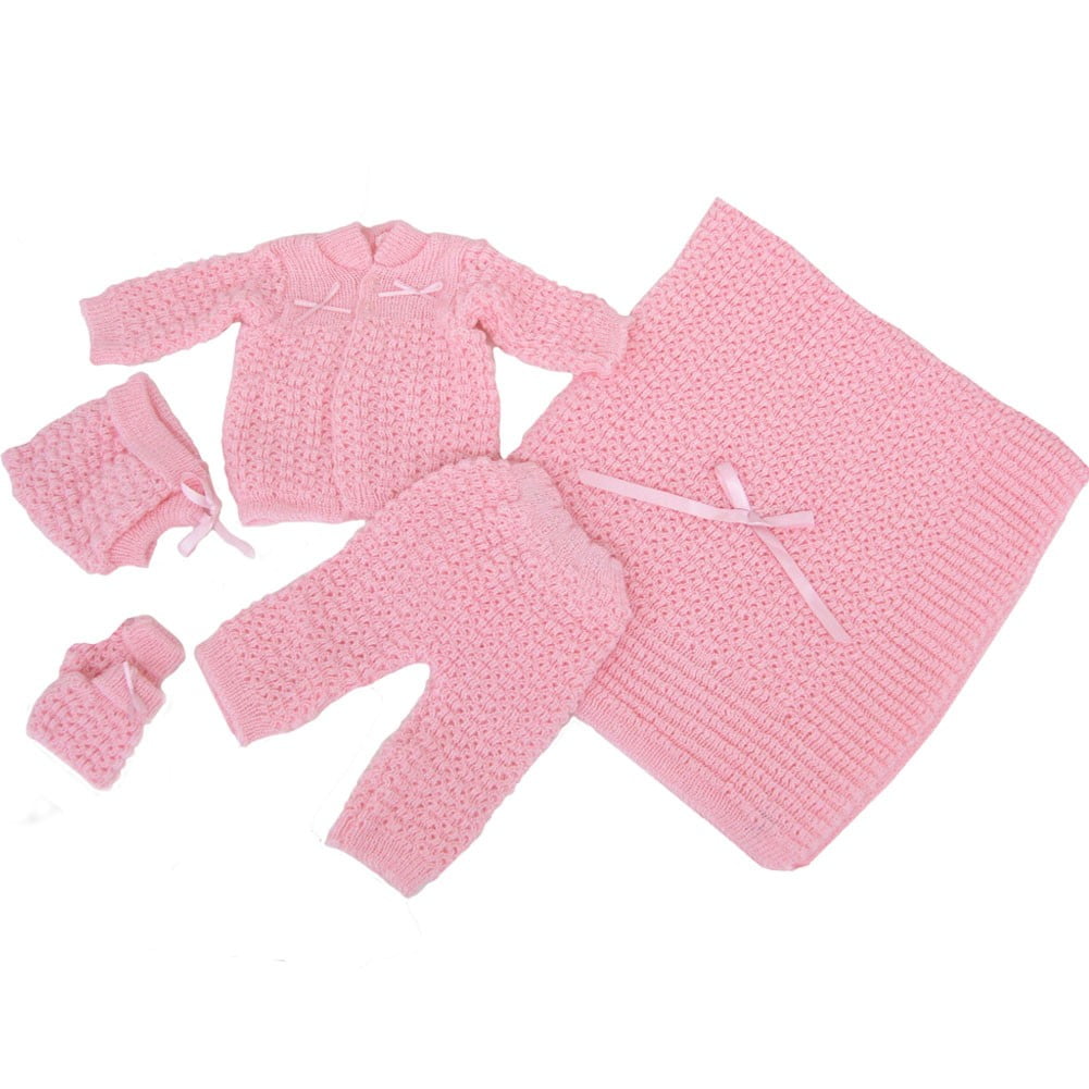 Baby Girl Pink Pants Hat Booties Sweater Blanket Newborn Set by B-One
