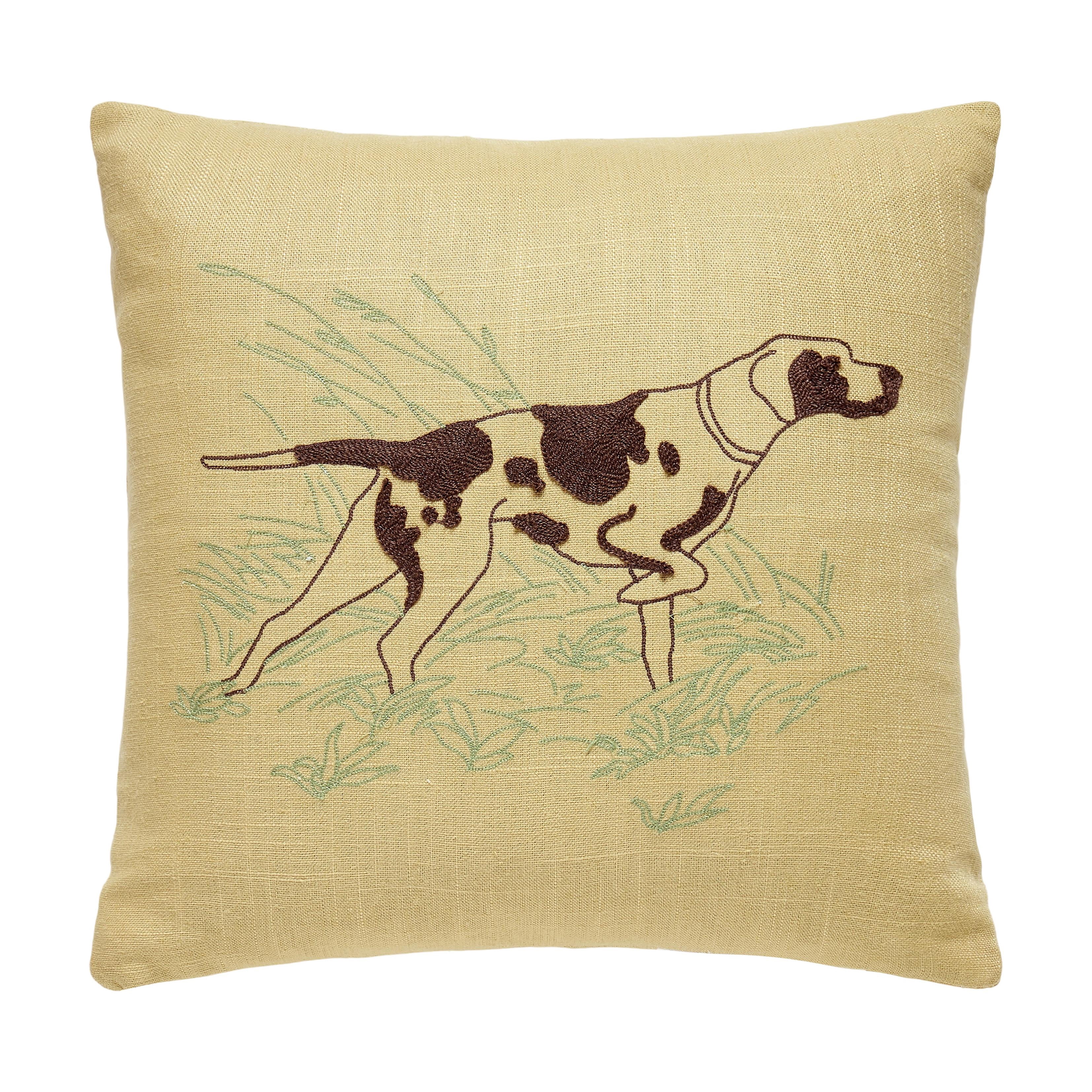 Camp Wandawega Pointer Chainstitched Throw Pillow, 16" Square