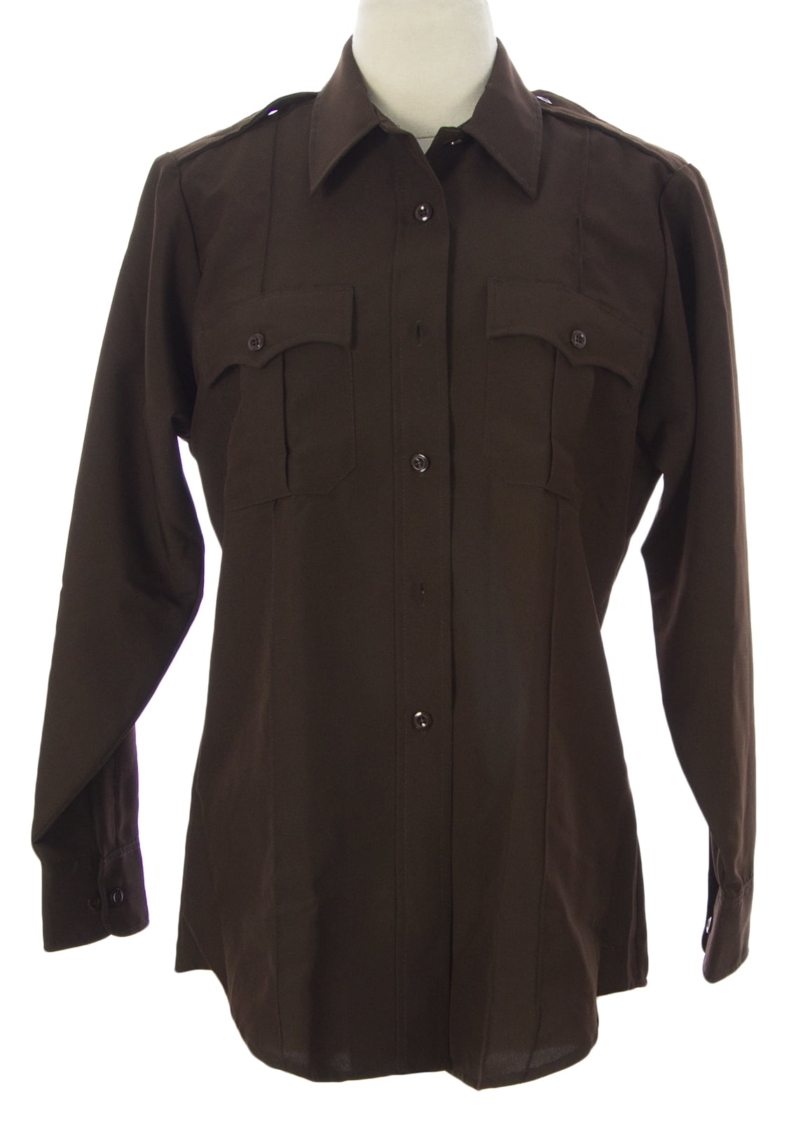 Flying Cross FLYING CROSS Women's LS ButtonFront Uniform Shirt Brown