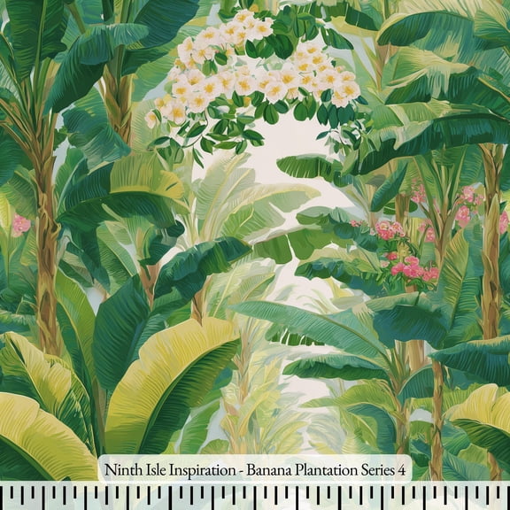 Ninth Isle Inspiration - Banana Plantation Series - 100% Rayon Fabric By The Yard (Series4, Swatch(11"x11"))