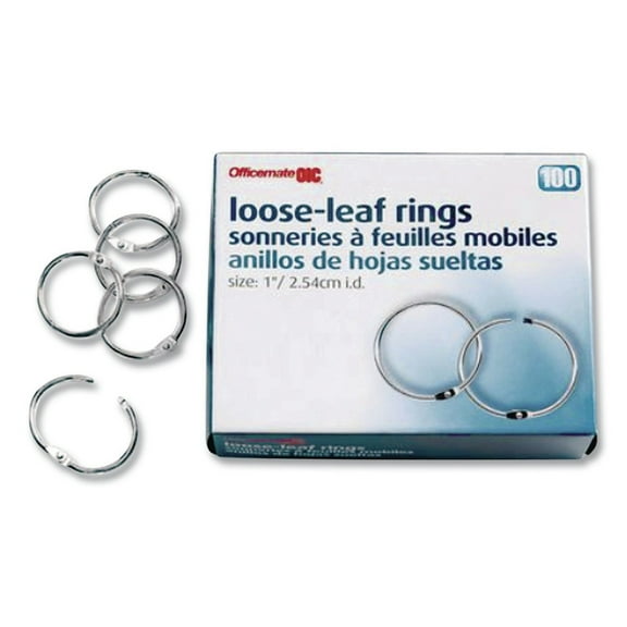Officemate Looseleaf Rings, 1 Inch, 100 per Box (99701)