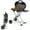 Black, variant on LHRIVER Portable 348 sq.in Stand-Up Propane Grill, 15000 BTU Folding Gas Grill Cart with Side Table & 2 Wheels for Camping, Patio
