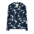 thumbnail image 6 of Ounisa Women's Long Sleeve Shirts Floral Printed Zipper Tops Tunics Casual Fall Ladies Tees, 6 of 6