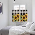 thumbnail image 4 of Sunflower Checkered Kitchen Curtains 72 Inch Length, Black Buffalo Plaid Pastoral Flowers Grommet Top Bedroom Living Room Curtains, Light Filtering Cafe Curtain Drapes 2 Panels Set 104''x72'', 4 of 9