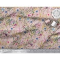 thumbnail image 3 of Soimoi Pink Rayon Fabric Leaves & Floral Print Sewing Fabric BTY 42 Inch Wide, 3 of 3