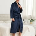 thumbnail image 3 of Dovford Mens Robes Big and Tall Full Length Plush Fleece Long Robe for Men Bathrobe Shawl Collar Warm Winter House Robes, 3 of 4