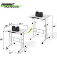 thumbnail image 2 of YEXJ Adjustable Rolling Standing Desk with Wheels, Mobile Laptop Table with Tilt Desktop, Sit or Stand Workstation for Home Office & Walking Pad, White, 2 of 9