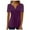 Purple, variant on Giftesty Tops for Women Women Fashion Solid V-Neck Summer Ruffle Sleeve Shirt Loose Fit Casual