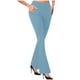 thumbnail image 2 of Karight Women's Fashion Casual Temperament Solid Color Knitted Pull Slim Flare Trousers, 2 of 6